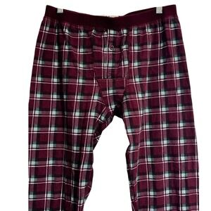 Goodfellow & Co. Men's Pajama Lounge Pant Size Med Red Green Plaid Cuffed Ankle‎